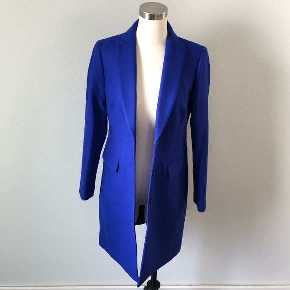 NWT J. Crew blue wool Parke topcoat coat 2 2T XS - Picture 4 of 7